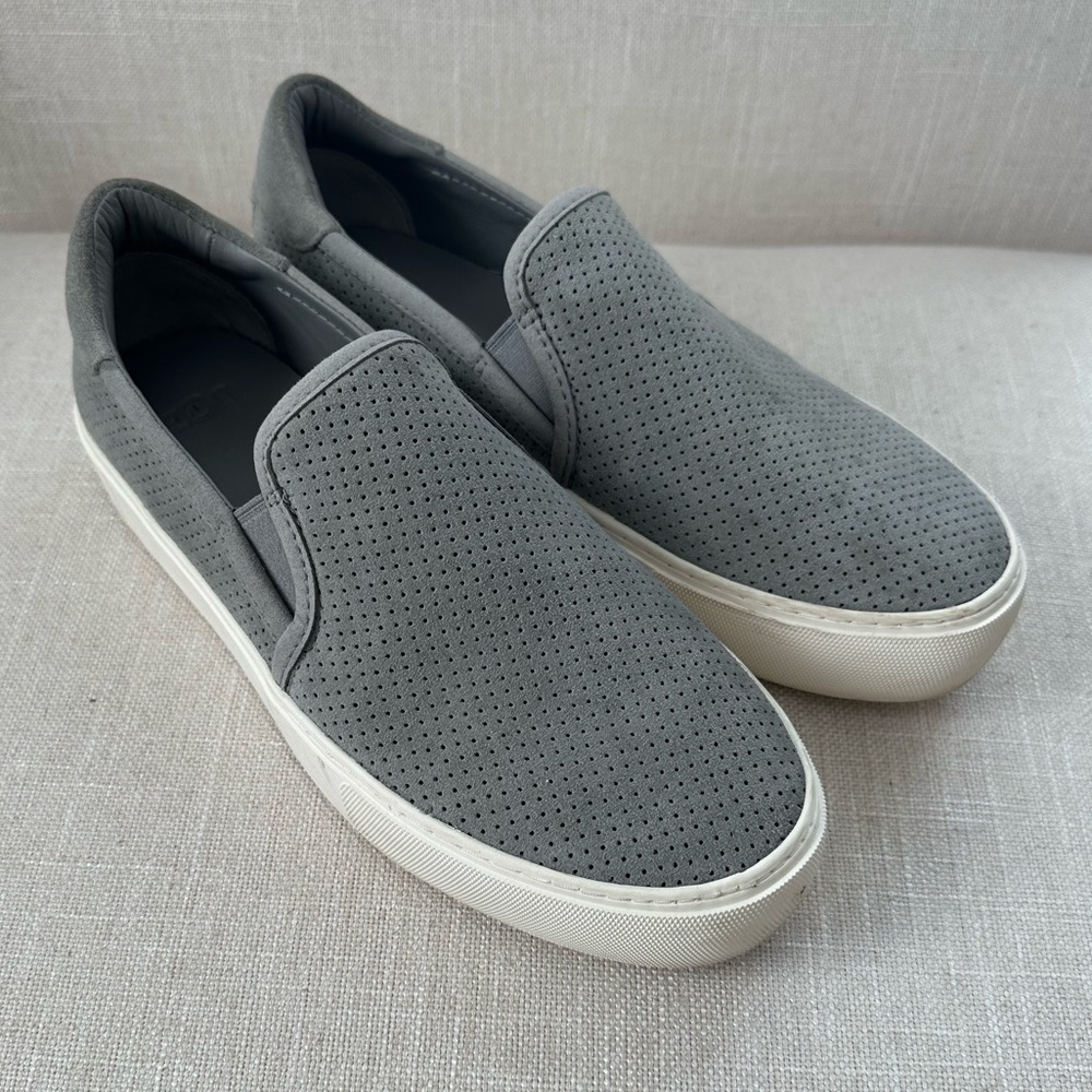 UGG Abies Grey Perforated Slip On Sneaker - Size 7.5